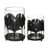 Flash Sale ATMOSPHERA Set De 2 Bougeoirs Photophores En Verre Et Metal Décor Genko