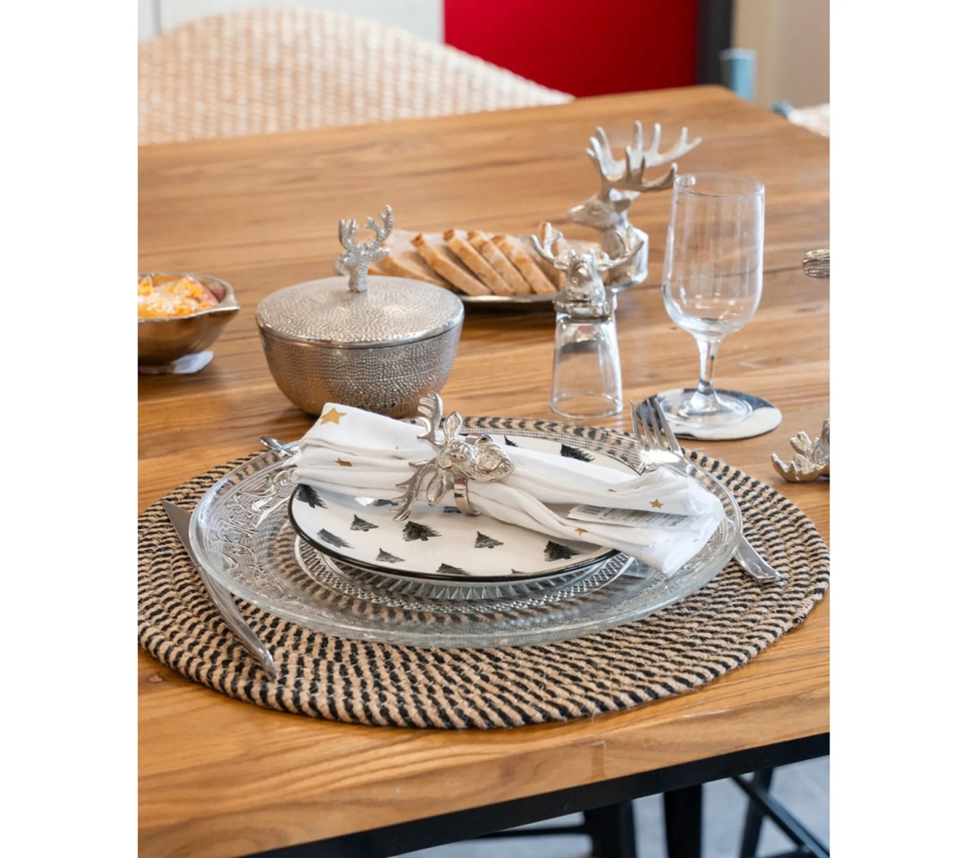 Outlet AUBRY GASPARD Boites Rondes Cerfs En Aluminium (Lot De 2)