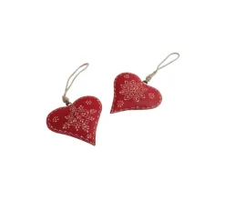 AUBRY GASPARD Guirlande Et Boule De Sapin^ Coeur A Suspendre En Metal Et Corde (Lot De 2) 12 Cm