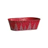 Online AUBRY GASPARD Corbeille En Metal Rouge Sapins De Noël 35 Cm