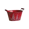 Sale AUBRY GASPARD Corbeille En Metal Sapin De Noël 23 Cm Rouge