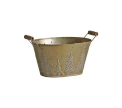 Flash Sale AUBRY GASPARD Corbeille En Metal Sapin De Noël 23 Cm Dore