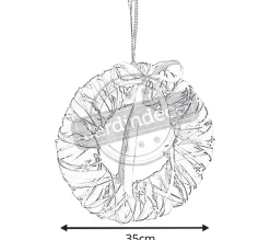 New AUBRY GASPARD Couronne De Porte En Osier Et Bois 35 Cm