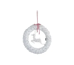 Cheap AUBRY GASPARD Couronne De Porte Cerf En Osier Blanc Avec Leds 55 Cm