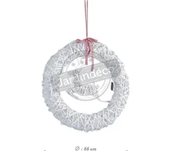 Cheap AUBRY GASPARD Couronne De Porte Cerf En Osier Blanc Avec Leds 55 Cm
