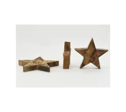Flash Sale AUBRY GASPARD Etoiles A Poser En Bois Et Peau De Vache