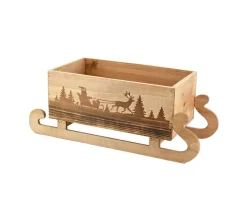 Hot AUBRY GASPARD Luge En Bois Avec Décor De Noël