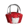 Clearance AUBRY GASPARD Panier De Noël En Feutrine Rouge Avec Pere Noël Et Anses 21 X 10.5 X 12 Cm