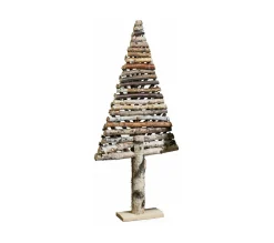 Best Sale AUBRY GASPARD Sapin Décoratif En Bouleau Motif Chevron Petit Modele