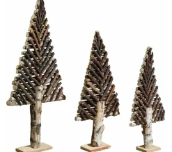 Best Sale AUBRY GASPARD Sapin Décoratif En Bouleau Motif Chevron Petit Modele