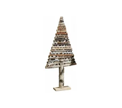 Store AUBRY GASPARD Sapin Décoratif En Bouleau Motif Chevron Moyen Modele