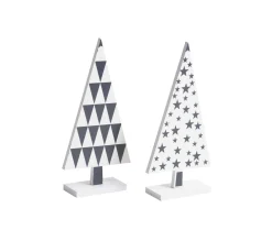 Hot AUBRY GASPARD Sapin En Bois Laque A Motifs (Lot De 2)