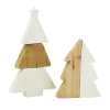 Best Sale AUBRY GASPARD Sapins En Ceramique Blanche Et Bois