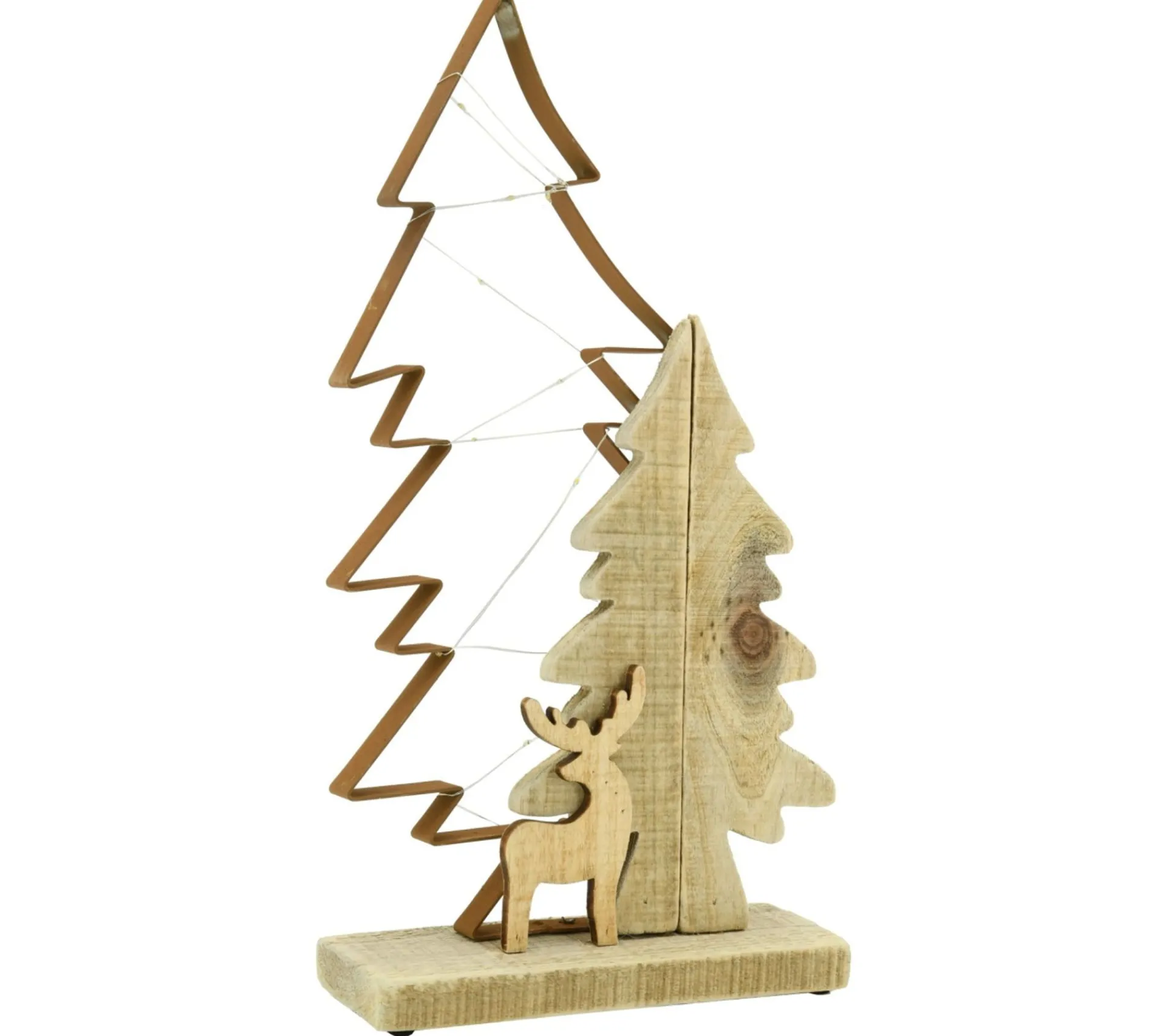 Shop AUBRY GASPARD Sapins En Metal Et Bois, Guirlande Led