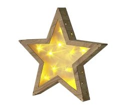 Fashion BELIANI Décoration Led Etoile De Noël En Bois Marron Clair 35 Cm Nastola