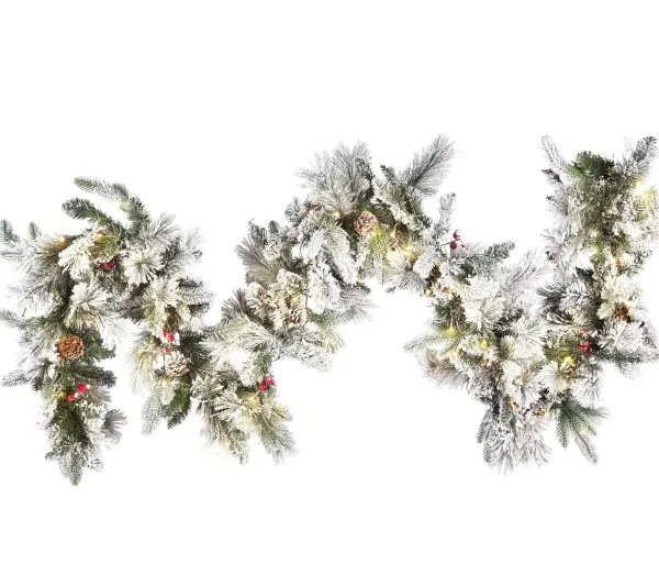 BELIANI Guirlande Et Boule De Sapin^ Guirlande De Noël Led Effet Neige 270 Cm Blanc Whitehorn