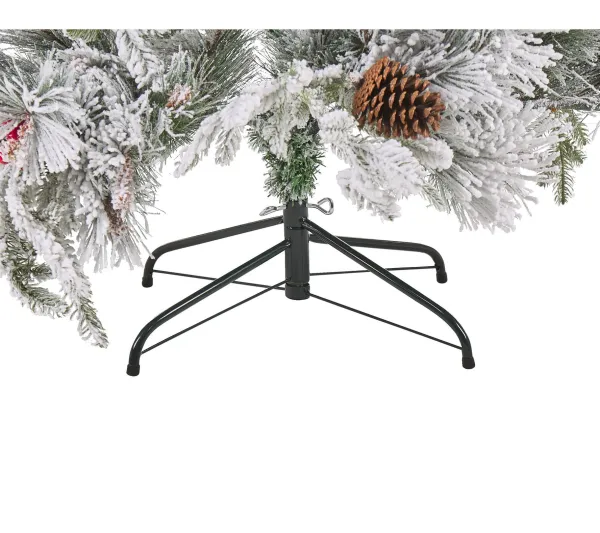 BELIANI Sapin Et Accessoire^ Sapin De Noël Artificiel Effet Neige 120 Cm Blanc Masala