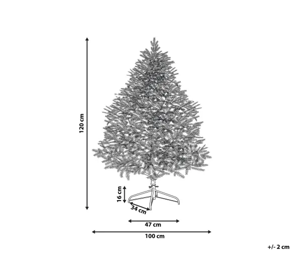 BELIANI Sapin Et Accessoire^ Sapin De Noël Artificiel Effet Neige 120 Cm Blanc Masala