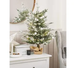BELIANI Sapin Et Accessoire^ Sapin De Noël Avec Effet Neige 90 Cm Vert Ringrose