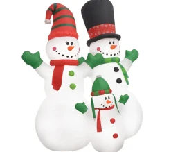 Best * Bonhomme De Neige Gonflable Famille Pere Noël Led Ip44 240 Cm