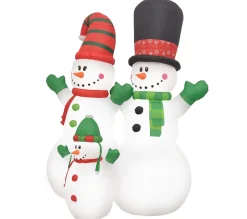 Best * Bonhomme De Neige Gonflable Famille Pere Noël Led Ip44 240 Cm
