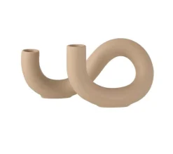 Best Sale * Bougeoir 2 Bougies Déco "Torsion" 25Cm Beige