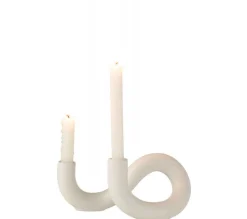 Cheap * Bougeoir 2 Bougies Déco "Torsion" 25Cm Blanc
