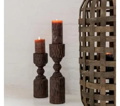 Cheap * Bougeoir Déco En Bois "Pilier" 37Cm Marron