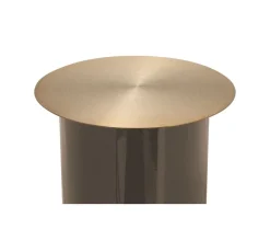 New * Bougeoir De Sol "Colby" 40Cm Taupe Et Or