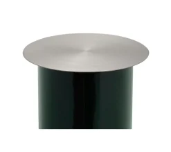 Outlet * Bougeoir De Sol "Colby" 40Cm Vert Fonce Et Argent