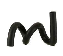Flash Sale * Bougeoir Design Ceramique "Torsia" 25Cm Noir