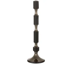 Best * Bougeoir Design En Aluminium "Leo" 44Cm Noir Et Or