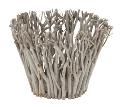 Fashion * Bougeoir Design En Bois "Branches" 38Cm Gris