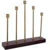 Store * Bougeoir Design En Metal "Limo" 40Cm Bordeaux Et Or