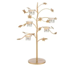 Online * Bougeoir Design En Metal "Curama" 54Cm Or