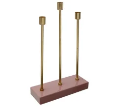 Clearance * Bougeoir Design En Metal "Isola" 39Cm Rose Et Or