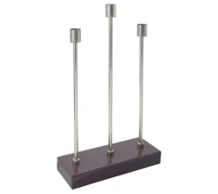 Sale * Bougeoir Design En Metal "Isola" 39Cm Violet Et Argent