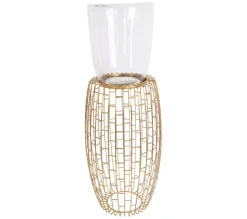 Clearance * Bougeoir Design Retro "Malibu" 73Cm Or