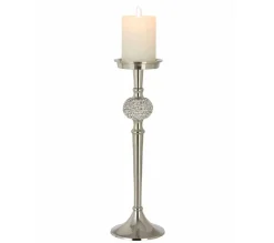 Sale * Bougeoir Design "Sphere Diamant" 36Cm Argent