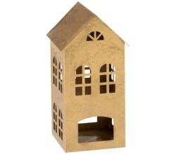 Flash Sale * Bougeoir En Metal "Maison Alpha" 28Cm Or