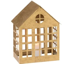 Sale * Bougeoir En Metal "Maison Delta" 28Cm Or