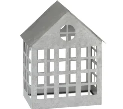 Sale * Bougeoir En Metal "Maison Delta" 28Cm Argent
