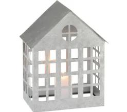 Sale * Bougeoir En Metal "Maison Delta" 28Cm Argent