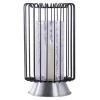 New * Bougeoir Rond Déco "Malibu" 40Cm Noir Et Argent