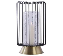 Outlet * Bougeoir Rond Déco "Malibu" 40Cm Noir Et Or
