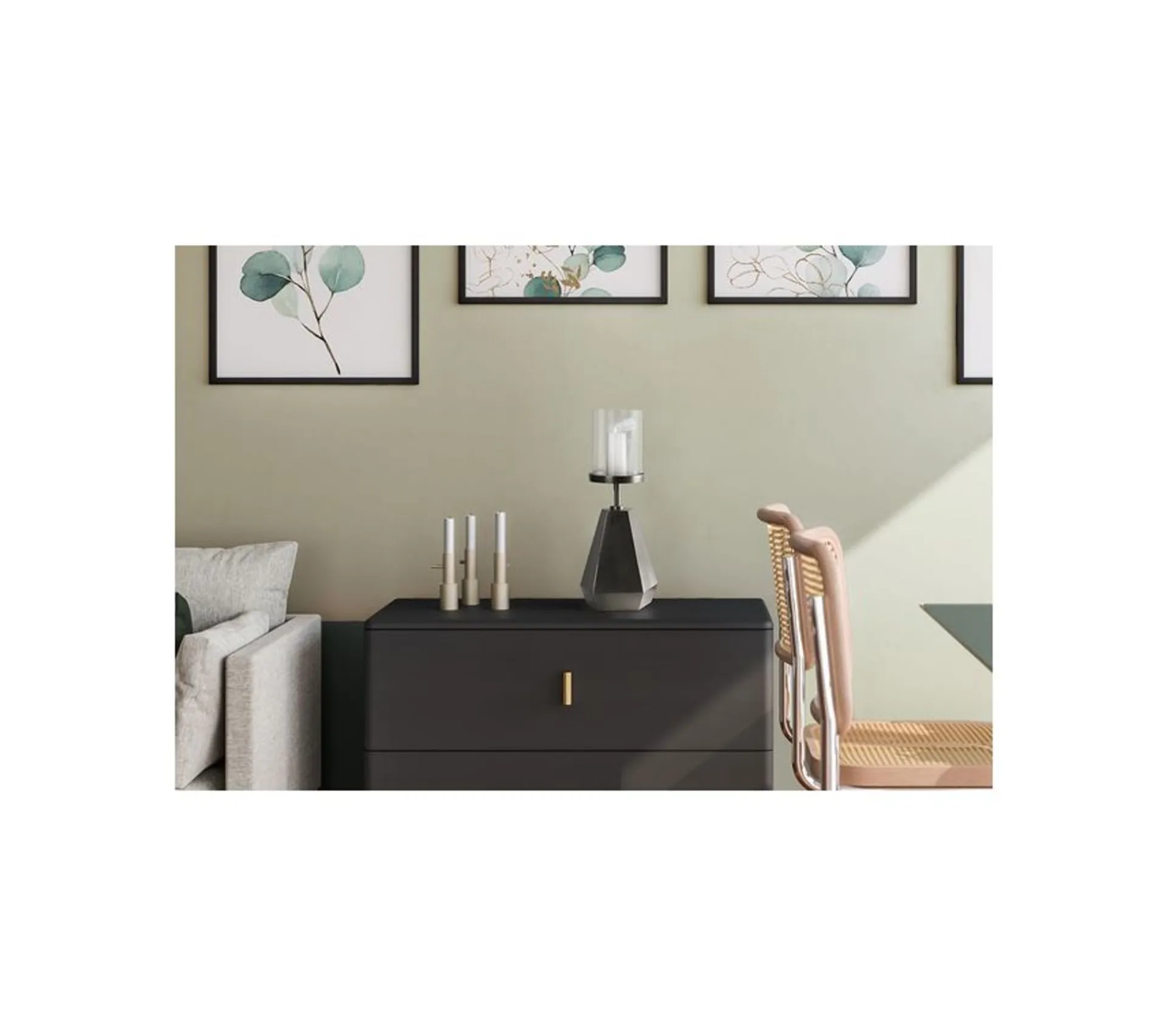 Store * Bougeoir Rond Design "Elin" 44Cm Nickel