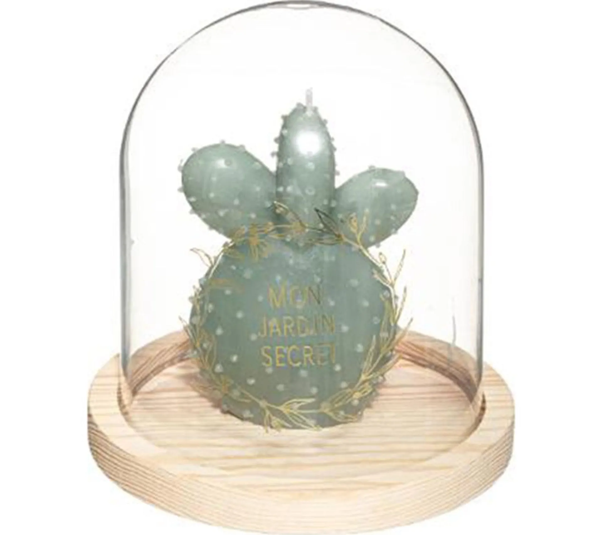 New * Bougie Avec Cloche En Verre "Jardin" 145G Vert