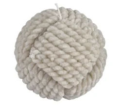 Hot * Bougie Boule Effet Cordage "Blue Wave" 9Cm Taupe