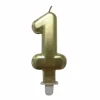 * Anniversaire Et Autres Fêtes^Bougie D'Anniversaire "Chiffre 1" 7Cm Or