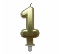 * Anniversaire Et Autres Fêtes^Bougie D'Anniversaire "Chiffre 1" 7Cm Or